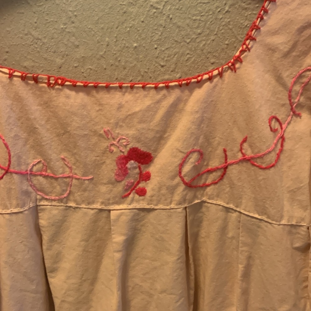 Embroidered Pink and Cream Midi Dress - Picture 7 of 8